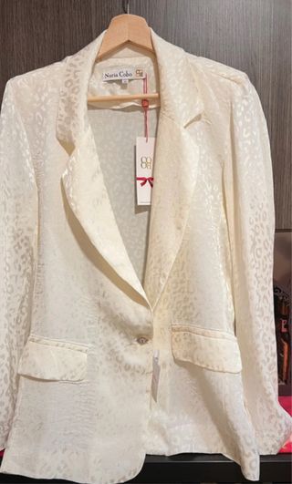 Chaqueta Nuria Cobo Beige/Blanco