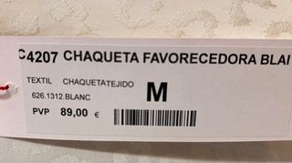 Chaqueta Nuria Cobo Beige/Blanco