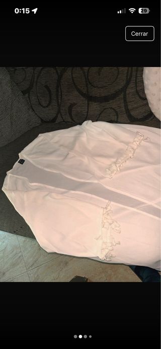 Pareo blanco con flecos