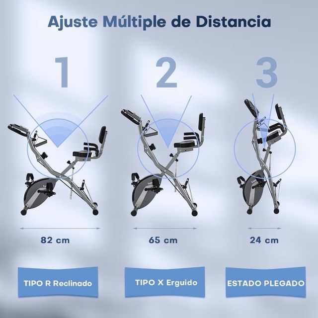 Bicicleta Estática Plegable con Respaldo