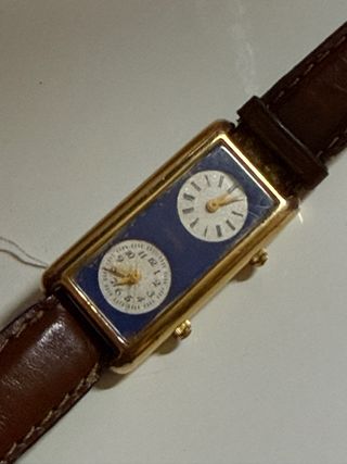 Orologio Fossil doppio quadrante oro blu
