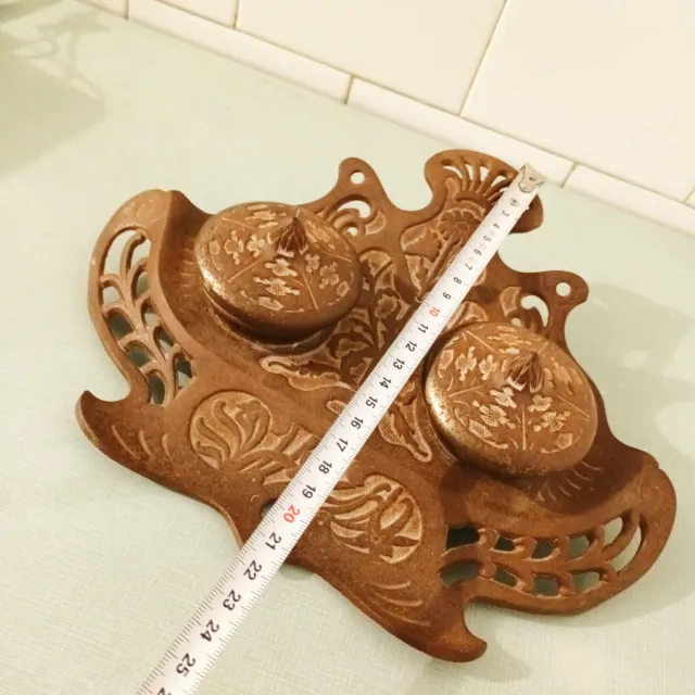 Tintero antiguo fundición siglo XIX