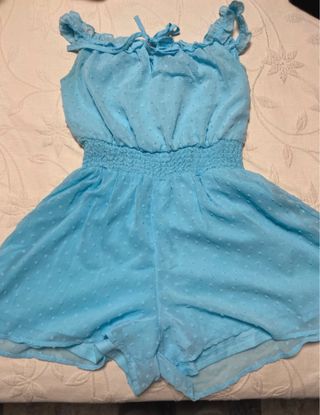 Mono corto azul con lunares