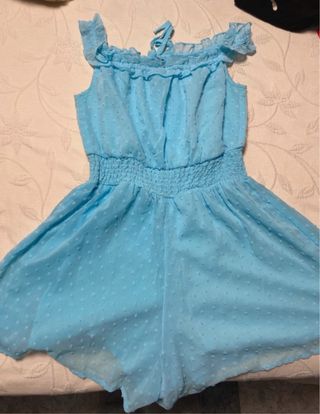 Mono corto azul con lunares