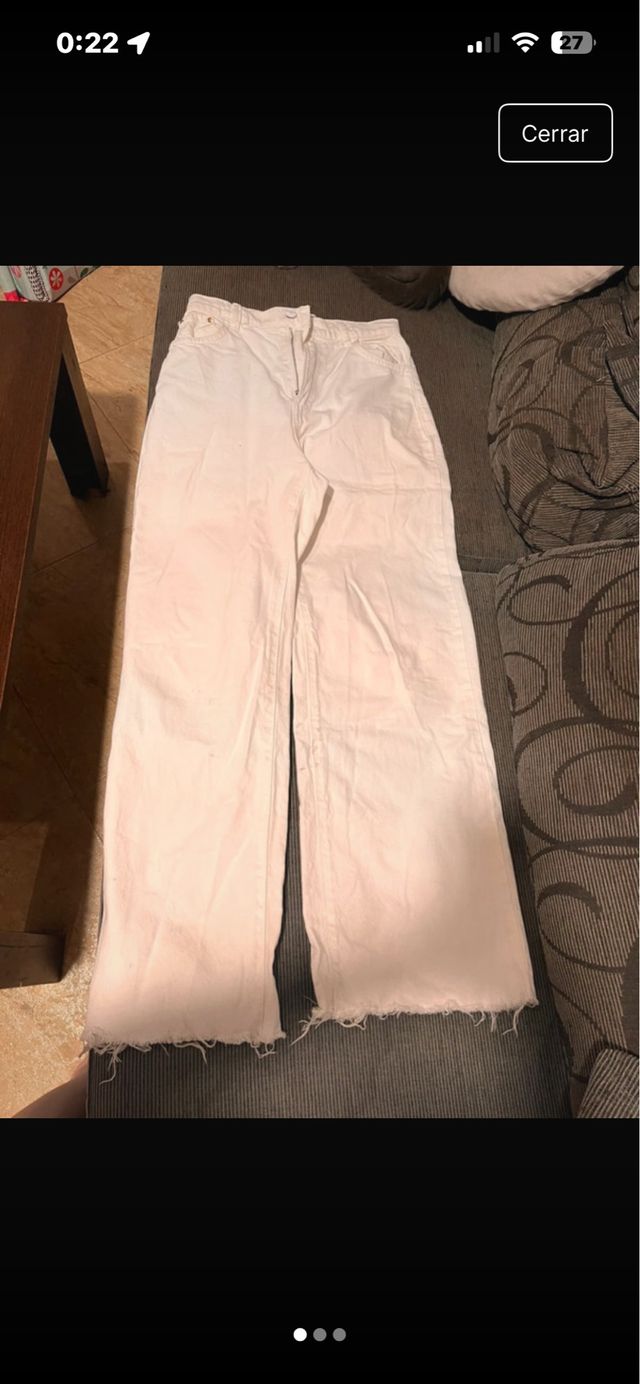 Pantalón vaquero blanco ancho