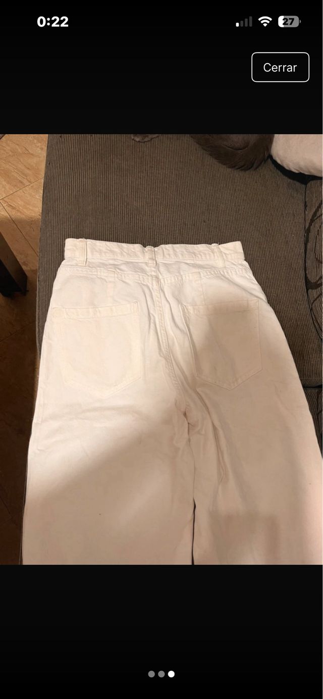 Pantalón vaquero blanco ancho