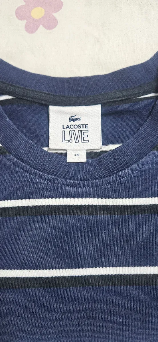 Camiseta Lacoste Rayas Azul y Blanco