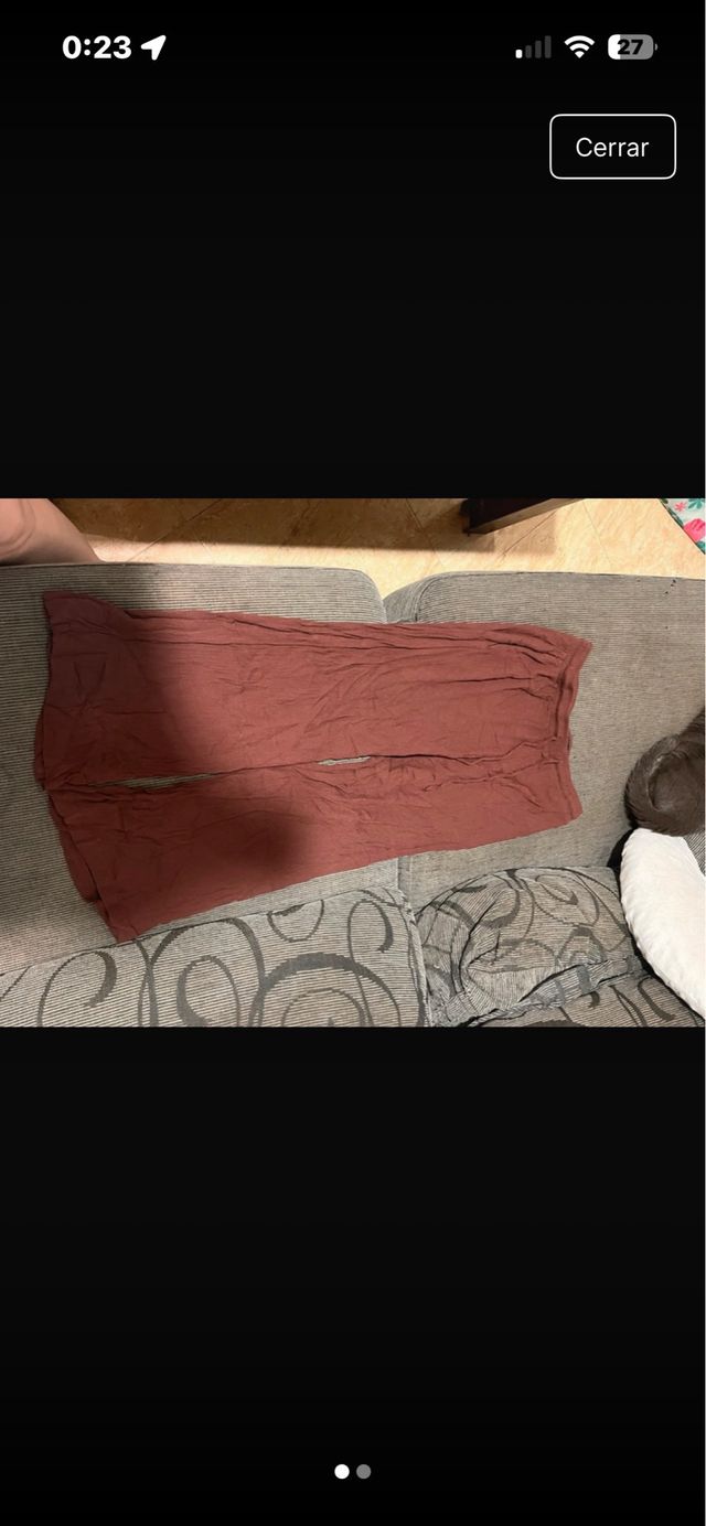 Pantalón de lino marrón