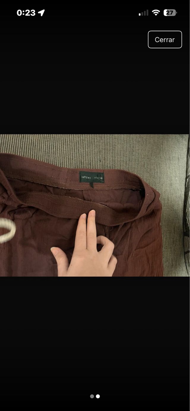 Pantalón de lino marrón