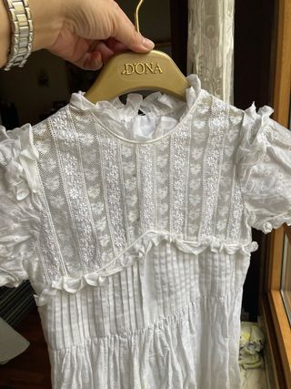 Vestido de comunión  blanco. Hecho a mano