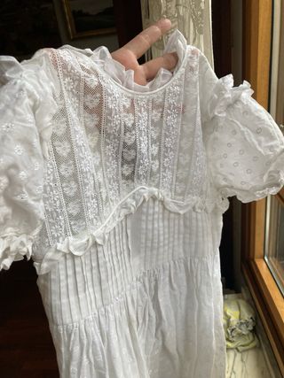 Vestido de comunión  blanco. Hecho a mano