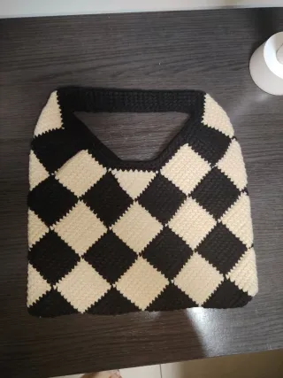 Bolso Marni Lana Cuadros Beige y Negro
