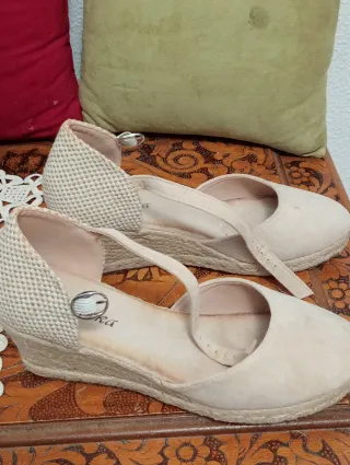 Cuñas esparto beige