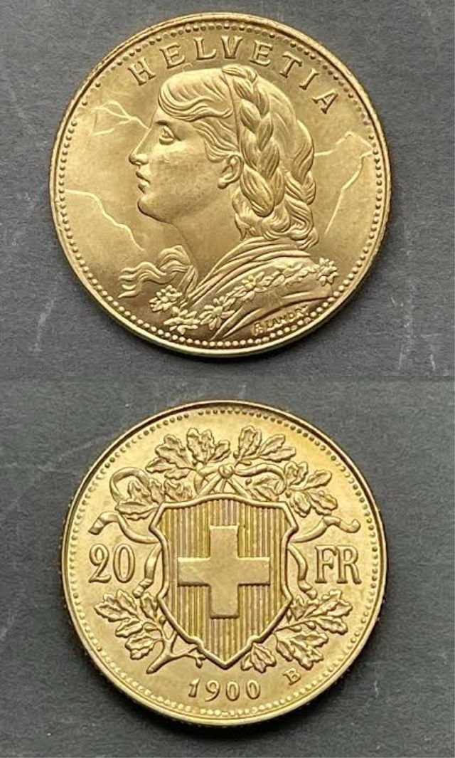 Monedas 20 Francos Suizos Oro
