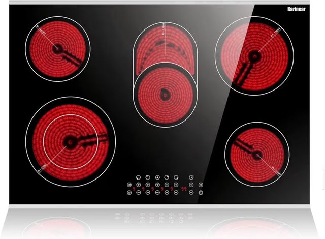 Placa vitrocerámica 5 fuegos táctil