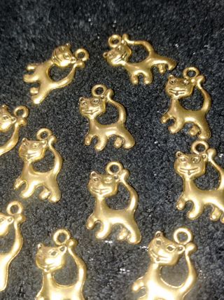 11 Dijes lote Colgantes Gato Baño Oro