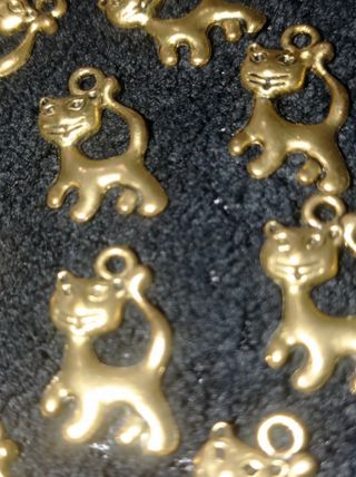 11 Dijes lote Colgantes Gato Baño Oro