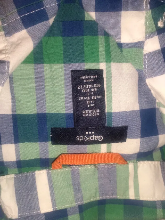 Camisa Gap kids cuadros 10-11 años