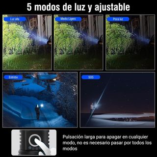 Torcia 50000 LUMEN Tattica Militare Ricaricabile