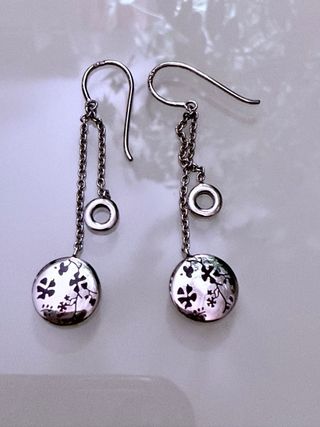 Pendientes plata con cadena y aro