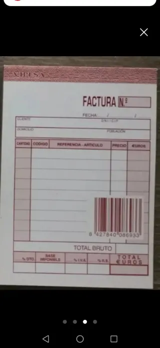 Lote Facturas Triplicado A-6