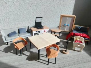 Casa de muñecas de madera.