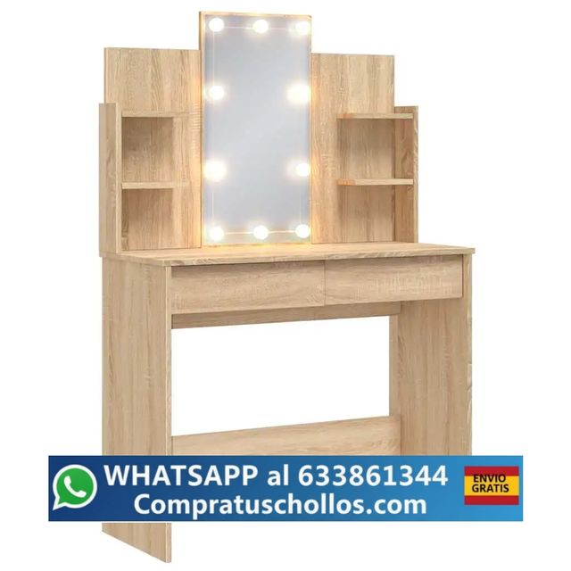 Tocador de Maquillaje con Espejo y Luces LED