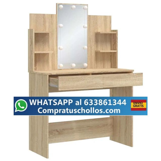 Tocador de Maquillaje con Espejo y Luces LED