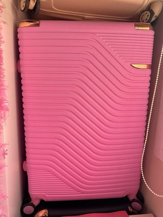 3 Maletas 23kg Nueva Rosa, beige y negra