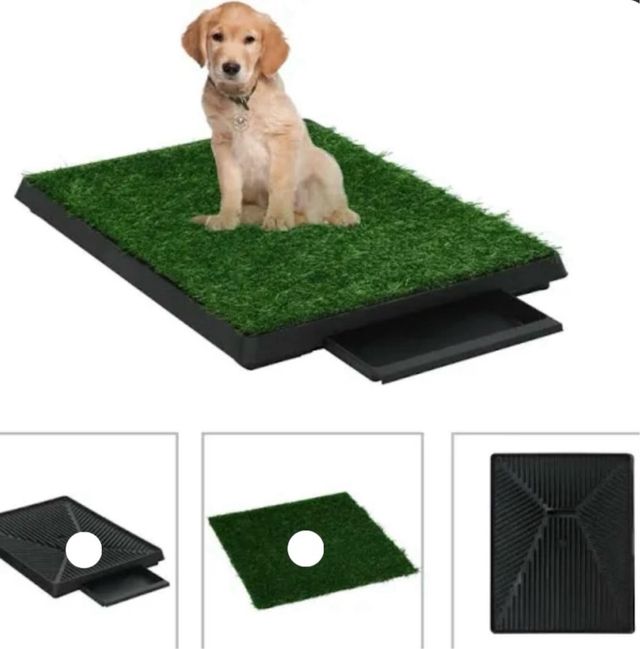 Gabinetto per animali domestici con erba artificiale