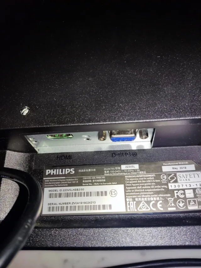 Monitor Philips 223V LED Nero