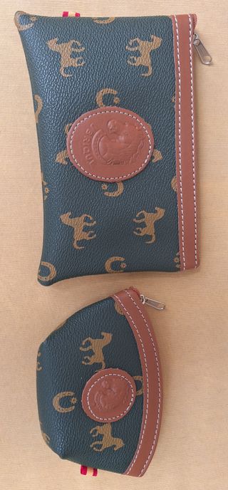 JUEGO CARTERA Y MONEDERO PIEL UBRIQUE CABALLOS