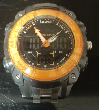 Reloj Calypso Hombre Negro Naranja