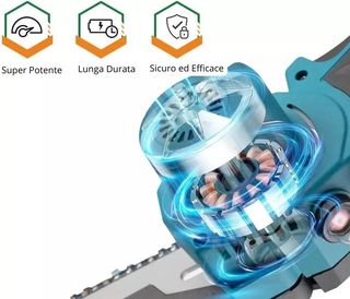 Motosega Elettrica 6" olio con 2 Batterie Potatura