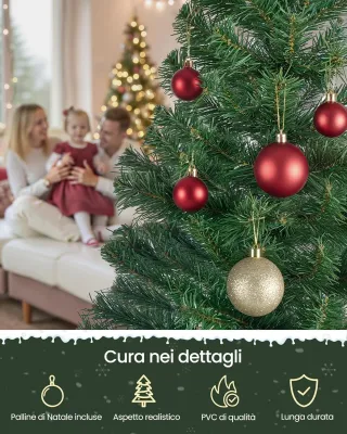 Albero di Natale 180 cm Supporto in metallo