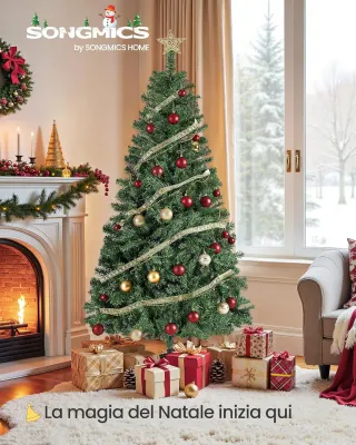 Albero di Natale 180 cm Supporto in metallo