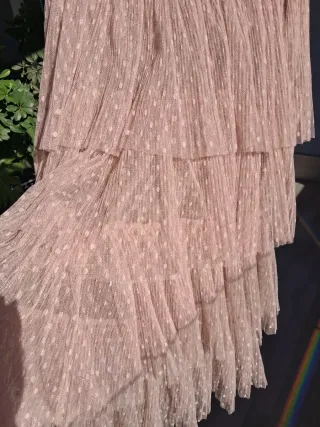 Falda Nekane volantes plumeti beige/rosa