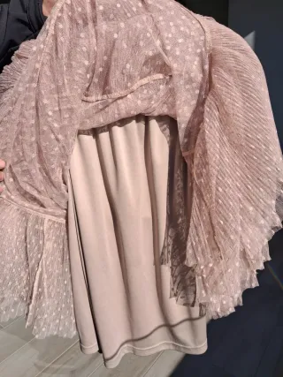 Falda Nekane volantes plumeti beige/rosa