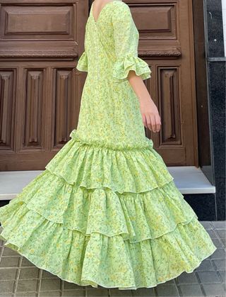 Traje  de Flamenca Verde  Talla 40/42