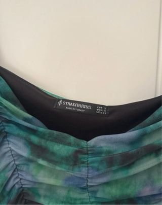 Vestido corto verde y azul