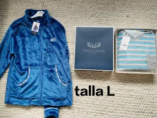 Pijama Javier Golmar Gris y Azul modelos a 20 €