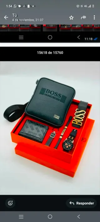 Combo BOSS Cartera, Reloj, Cinturón y Llavero