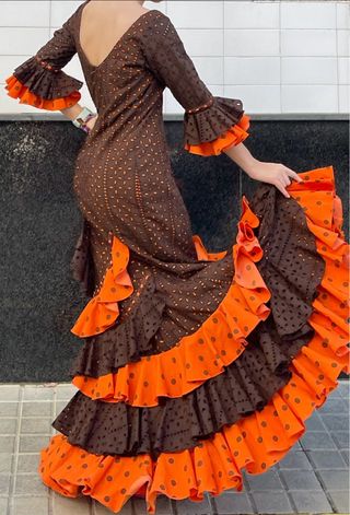 Traje de Flamenca Tela Perforada talla 3840