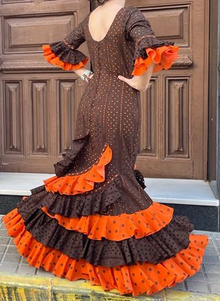 Traje de Flamenca Tela Perforada talla 3840