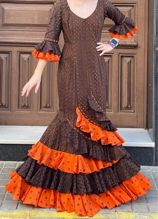 Traje de Flamenca Tela Perforada talla 3840