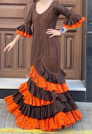 Traje de Flamenca Tela Perforada talla 3840