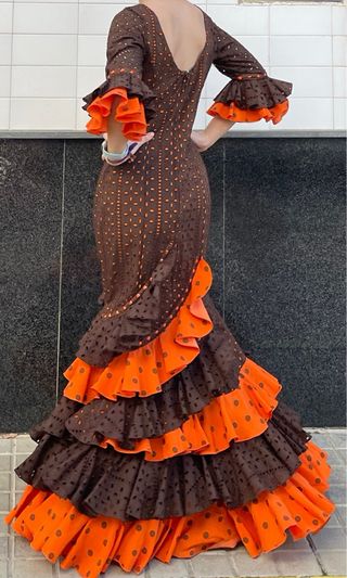 Traje de Flamenca Tela Perforada talla 3840