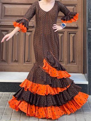 Traje de Flamenca Tela Perforada talla 3840