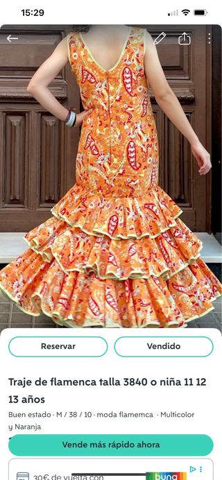 Traje de Flamenca talla 3840 van dos trajes