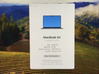 portatil apple apple macbook air m3 8-core 4.0 15 (10gpu) (2024) (a3114)